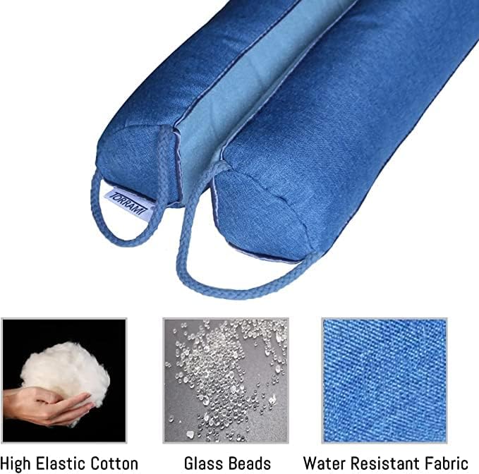 TORRAMI 32" Door Draft Stopper Under Bottom Insulation Noise Air Stopper 2.0LB,Draft Guard Seal for Doors and Windows - Blue Triangle