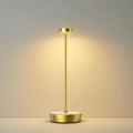 Cordless LED Table Lamp，Rechargeable Battery Desk Lamps, 3 Color Stepless Dimmable Metal Battery Table Lamps, Portable Waterproof Table Light for Indoor/Outdoor/Restaurant (Brass)