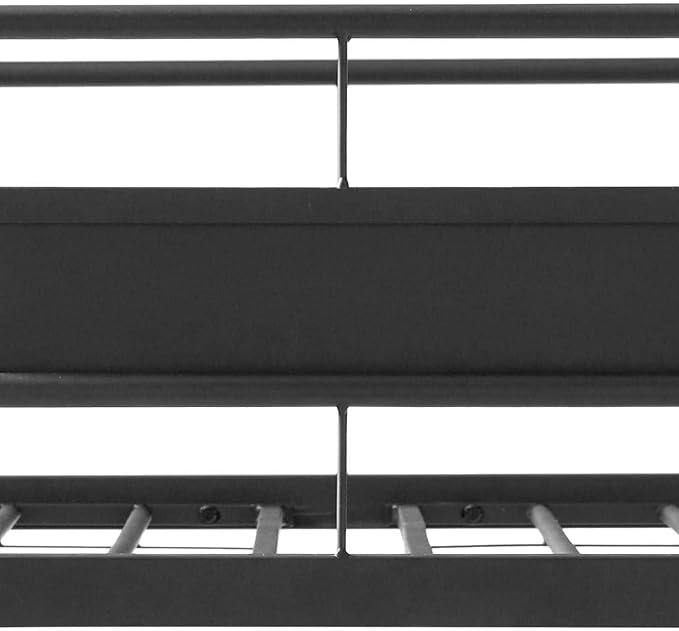 Upgraded Version Thicken Metal Heavy-Duty Twin XL Over Queen Bunk Bed, Best Modern Style Stronger Twin Over Queen Size Bunk Bed with Ladder for Adults, Easy Assembly (Twin XL Over Queen-A)