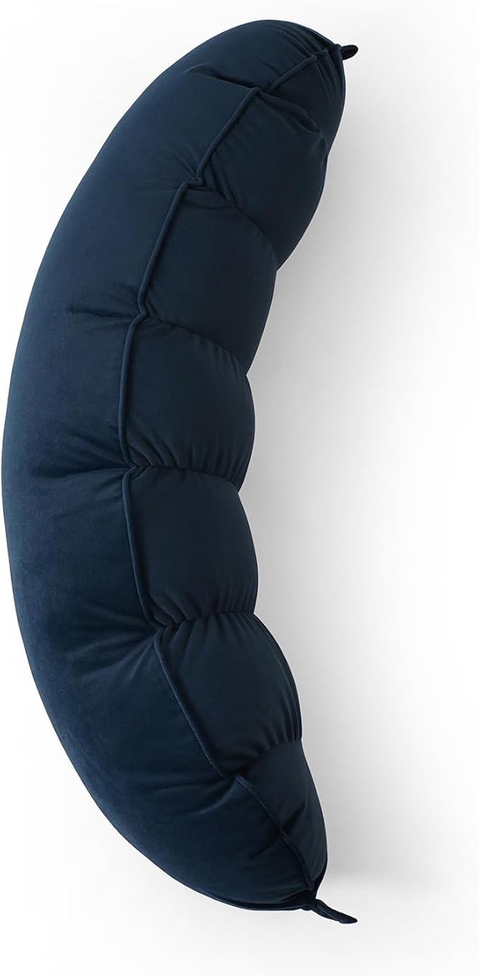 Peallow(Pat. Pend) – Long Round Body Pillow for Adults, Bolster Pillow for Sleeping, Soft and Supportive Pillow for Sleeping & Lumbar Support (Teal Blue, 29.5")