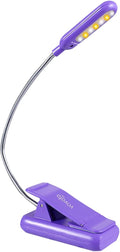 VAVOFO Rechargeable Book Light for Reading in Bed Kids, 7 LED Reading Light with 9-Level Warm Cool White Daylight, Eye Care Lamp with Power Indicator for Bookworms (Dark Purple)