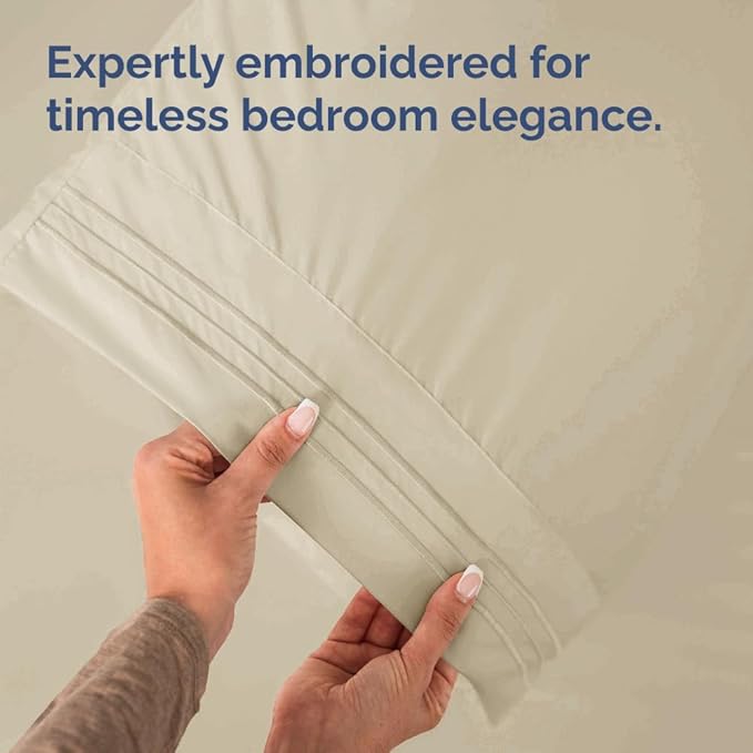 King Pillow Cases Set of 10 - Ultra Soft Hotel Quality Pillowcase Covers - Comfy & Wrinkle Free - Shrink, Stain and Fade Resistant - Easy-Care, Machine Washable Pillow Protectors - 10 Pcs Set - Wheat