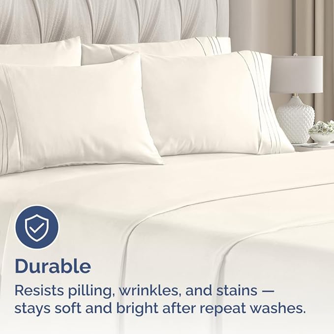 Queen Pillow Cases Set of 10 - Ultra Soft Hotel Quality Pillowcase Covers - Comfy, Cozy & Wrinkle Free - Shrink, Stain and Fade Resistant - Machine Washable Pillow Protectors - 10 Pcs Set - Off White