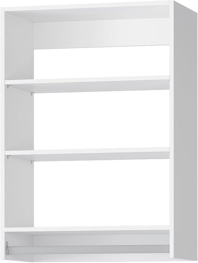Medium Double Hanging Closet Unit, Modular Closet System, Wood Closet System Organizer with Storage for Walk In Closets, Clothing Rack Closet for Hanging Clothes, Bedroom, White, 31.5"W