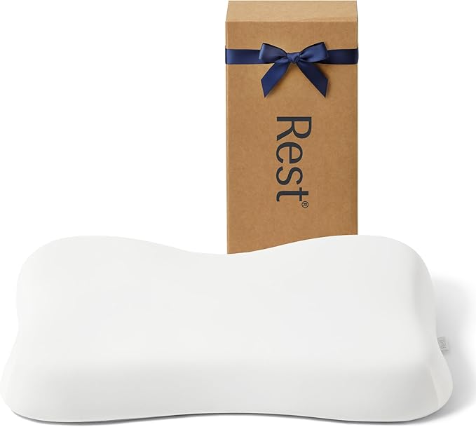 REST® Evercool® Cooling Pillow, Instant Cool-to-Touch Shell Fabric & Breathable Silicone Sponge Core for All-Night Temperature Regulation & Ergonomic Support, Medium Height, Arctic White