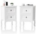 Bonnlo White Nightstands Set of 2, Tool-Free Setup Nightstand, 2 Drawer Night Stands for Bedrooms, Easy & Quick Install Small Bedside Tables, Girls Nightstand, Side Table, End Table for Small Spaces