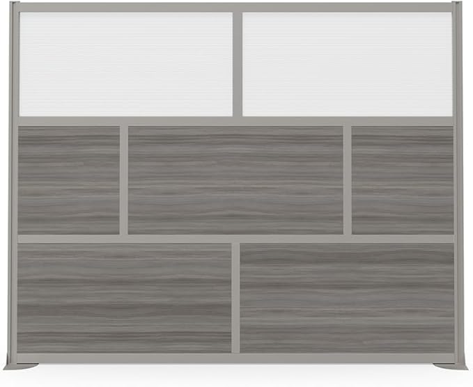 NBF Office Partitions - Cubicle Privacy Panel Wall Divider - Modern Room Separator with Quick Assembly - Indoor Laminate Free Standing Portable Room Divider Panel - 76" H x 96" W (Gray)