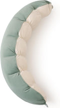 Peallow(Pat. Pend) – Long Round Body Pillow for Adults, Bolster Pillow for Sleeping, Soft and Supportive Pillow for Sleeping & Lumbar Support (Green-White, 39")