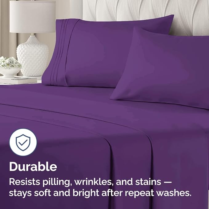Standard Pillow Cases Set of 2 - Ultra-Soft Hotel Quality Pillowcase Covers - Comfy & Wrinkle Free - Stain and Fade Resistant - Machine Washable Pillow Protectors - 2 Piece Set - Standard Size Purple