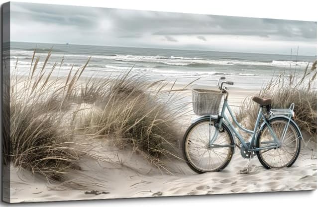 ERQINHUA Large Wall Canvas Picture Aesthetics Painting With Printed Wall Art For Restaurant Marine Beach Landscape Painting Wall Decor For Office Living Room Bedroom Home Decoration 30 X 60 Inches