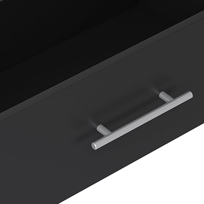 4 Drawer Short Tower Closet Unit, Modular Closet System, Wood Closet System Organizer with Storage for Walk In Closets, Clothing Rack Closet for Hanging Clothes, Bedroom, Black, 19.5"W