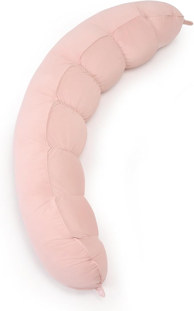 Peallow(Pat. Pend) – Long Round Body Pillow for Adults, Bolster Pillow for Sleeping, Soft and Supportive Pillow for Sleeping & Lumbar Support