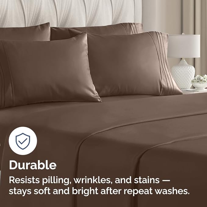 Queen Pillow Cases Set of 10 - Ultra Soft Hotel Quality Pillowcase Covers - Comfy & Wrinkle Free - Shrink, Stain and Fade Resistant - Easy-Care, Machine Washable Pillow Protectors - 10 Pcs Set - Brown