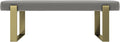 VANT Upholstered Bed Bench - Zigrino Mineral - Burnished Brass - Contemporary Modern, Bedroom Bench Seat, Hallway, or Entryway