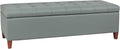 Joveco 51 Inch Storage Ottoman Bench,Tufted Leather Storage Bench for Bedroom (51”,Gray Green)