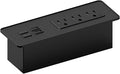Kable Kontrol Recessed Power Strip with Fast Charging 2 PD65W USB-C Ports, 2 USB-A Ports, 3 Power Desk Outlets, Flush Mount Furniture Charging Station Grommet for Side Table, End Table - Black