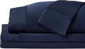 SHEEX - Original Performance Sheets Set (King/California King) Navy - Cooling Sheets - Moisture Wicking - 1 Flat Cooling Sheet, 1 Fitted Cooling Sheet, 2 Pillow Covers - Wrinkle Free - Sleep Aid