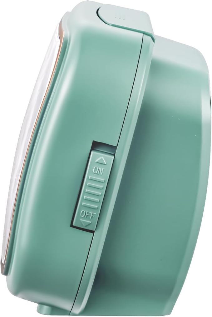 4.5" Vintage Retro Analog Alarm Clock, Super Silent Non Ticking Clock with Manual Light, Snooze, Battery Operated, Simply Design, for Living Room, Bedroom, Bedside, Desk(Green)