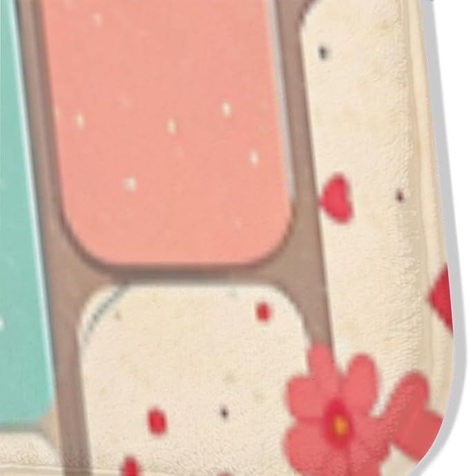 Machine Washable 5' x 7' Bohemian-Style Area Rug, Pink Floor mat, Suitable for bedrooms, Girls' Room Bedside, Living Room, Dining Room, Office, Non-Slip Low-Pile Printed Modern Floral Carpet