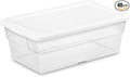 Sterilite 48-Pack 6 Quart Storage Box, Stackable Clear Plastic Bins with Snap-On Lids – Heavy-Duty Organizing Containers for Closet, Bathroom & Office