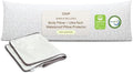 Coop Home Goods Original Adjustable Body Pillow (20x54) and Ultra-Tech Waterproof Pillow Protector Bundle for Pregnancy, Full Body Support for Side Sleepers with Memory Foam & Washable Cover