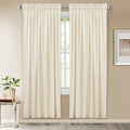 StangH Ivory White Velvet Curtains - Rod Pocket Bedroom Curtains 72 inches Heavy-Duty Privacy Window Decoration Drapes for Nursery/Wedding Backdrop, W52 x L72, 2 Panels