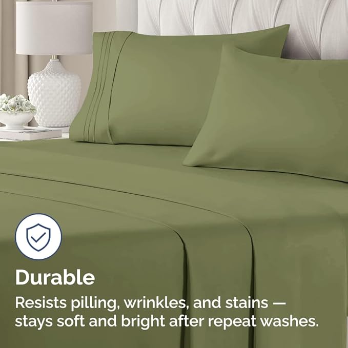 King Pillow Cases Set of 4 - Ultra Soft Hotel Quality Pillowcase Covers - Comfy, Cozy & Wrinkle Free - Shrinkage, Stain & Fade Resistant - Machine Washable Pillow Protectors - 4 Piece Set - Sage Green