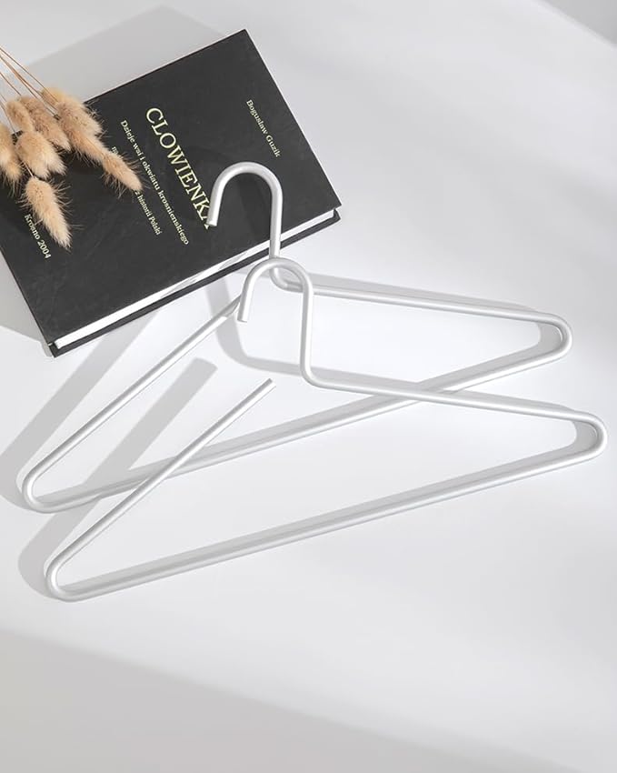 Premium Matte Silvery Aluminum Coat Hangers 100 Piece Set, 16.5” Extra Smooth & Durable Metal Shirt Dress Hanger,Aluminum Alloy Hanger,Clothing Support,Clothing Hang