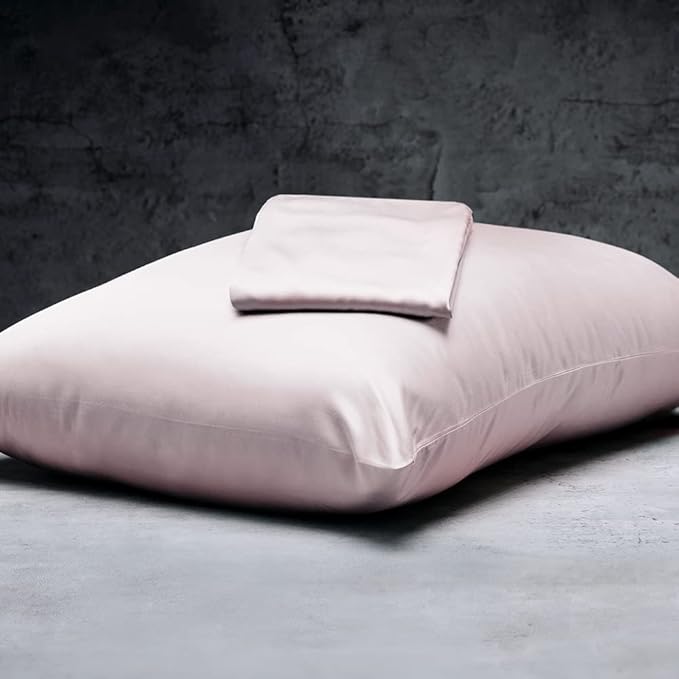 LUXOME 100% Rayon (Viscose) from Bamboo Pillowcase Set (Standard/Queen) | 400 Thread Count | Moisture-Wicking | Envelope Closure | Blush