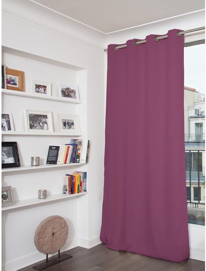 Moondream 3-in-1 Sound Insulation Curtain with Noise-Blackout-Thermal Insulation, Patented Technology, 55" Width x 108" Length, Purple (Deep Purple MC119), Grommet, 1 Panel
