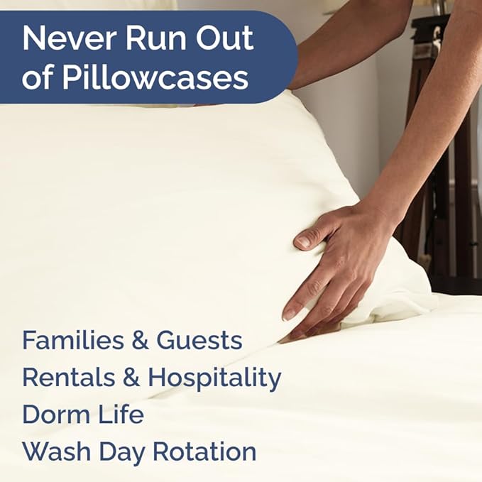 King Pillow Cases Set of 8 - Ultra Soft Hotel Quality Pillowcase Covers - Comfy. Cozy & Wrinkle Free - Shrink, Stain and Fade Resistant - Machine Washable Pillow Protectors - 8 Piece Set - Off White