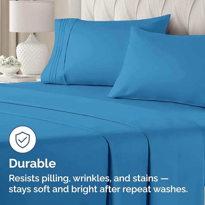 Queen Pillow Cases Set of 2 - Ultra Soft Hotel Quality Pillowcase Covers - Comfy, Cozy & Wrinkle Free - Shrink, Stain & Fade Resistant - Machine Washable Pillow Protectors - 2 Piece Set - Denim Blue