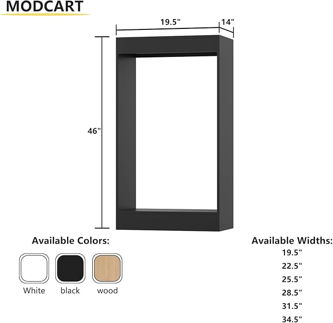 Double Hanging Closet Unit, Modular Closet System, Wood Closet System Organizer with Storage for Walk In Closets, Clothing Rack Wardrobe Closet for Hanging Clothes, Bedroom, Black, 19.5"W