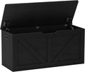 Timberer 39.4" Storage Chest, Wooden Storage Bench, Large Storage Trunk with 2 Safety Hinges, Entryway Shoes Bench for Living Room, Bedroom, Black