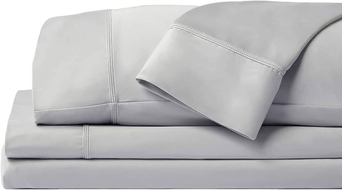 SHEEX - Original Performance Sheets Set (King/California King) Pearl Blue - Cooling Sheets, Moisture Wicking - 1 Flat Cooling Sheet, 1 Fitted Cooling Sheet, 2 Pillow Covers - Wrinkle Free, Sleep Aid