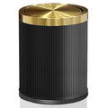 4 Gallon Bathroom Trash Can with Lid, Black Leather Garbage Can, Modern, Bedroom Wastebaskets, for Kitchen Powder Room Hotel Office (15L Black)