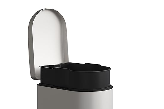 GarveeHome 13 Gal & 2.6 Gal Trash Can Combo Set, Kitchen Trash Can and Bathroom Trash Bin with Lid, Step-On Rustproof Garbage Bin with Inner Bucket, White