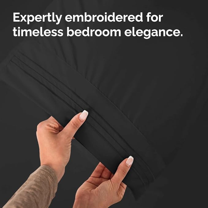 King Pillow Cases Set of 10 - Ultra Soft Hotel Quality Pillowcase Covers - Comfy & Wrinkle Free - Shrink, Stain and Fade Resistant - Easy-Care, Machine Washable Pillow Protectors - 10 Pcs Set - Black