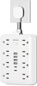 Surge Protector Power Strip(900J) -MCSCN 8 Outlets 6 USB - 15A/1875W - Ultra-Thin Plug & Cord - UL Certified - Home/Office Use