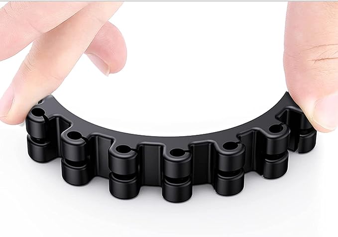 SOULWIT Upgraded Cable Holder, Cable Management Cord Organizer Clips Silicone Self Adhesive for Desktop USB Charging Cable Power Cord Bedside Wire PC Office Home (3/5/7 slot,Black)