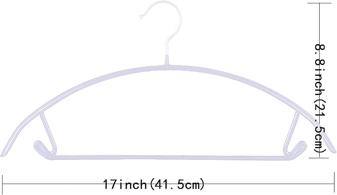 Gold Hangers 20 Pack - Heavyduty Non Slip Slimline Suit Jacket T Shirt Hangers - Space Saving (White)