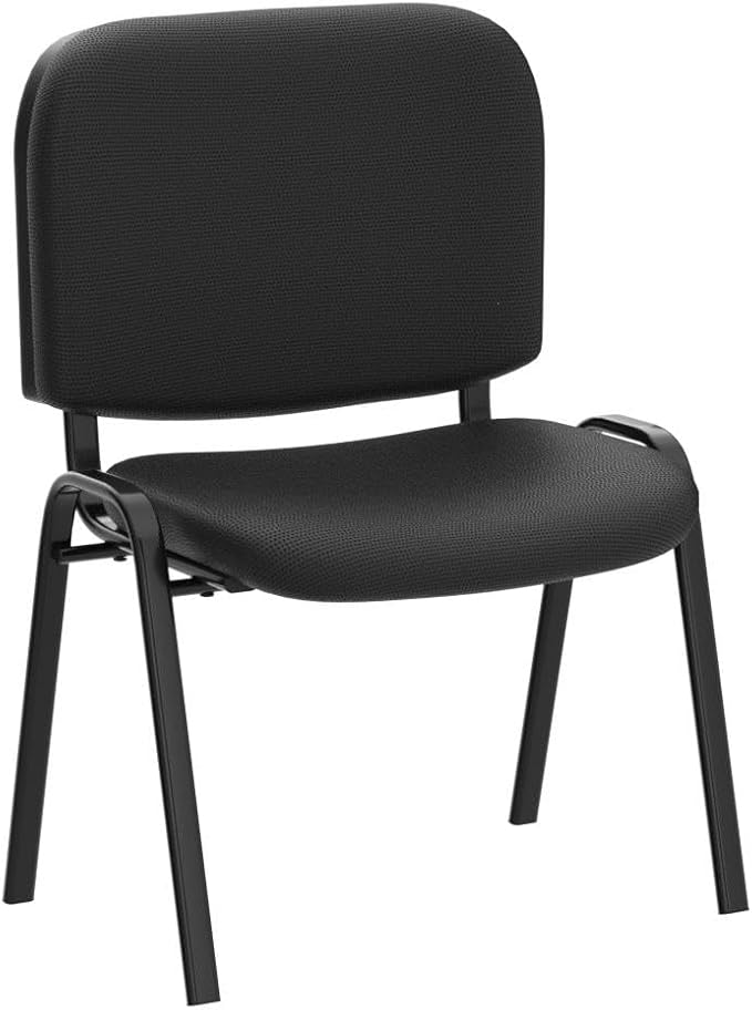 VINGLI Waiting Room Chairs - 5-Pack Black Mesh Church & Conference Room Chairs, Armless Stackable Office Guest & Reception Chairs for Meeting Room & Office Lobby