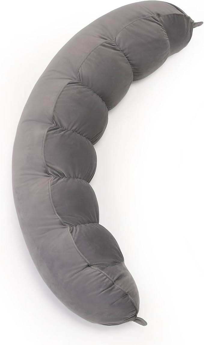 Peallow(Pat. Pend) – Long Round Body Pillow for Adults, Bolster Pillow for Sleeping, Soft and Supportive Pillow for Sleeping & Lumbar Support