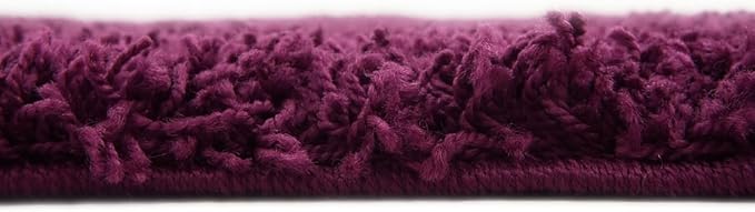 Unique Loom Solid Shag Collection Area Rug (8'x 11' Rectangle, Eggplant Purple)