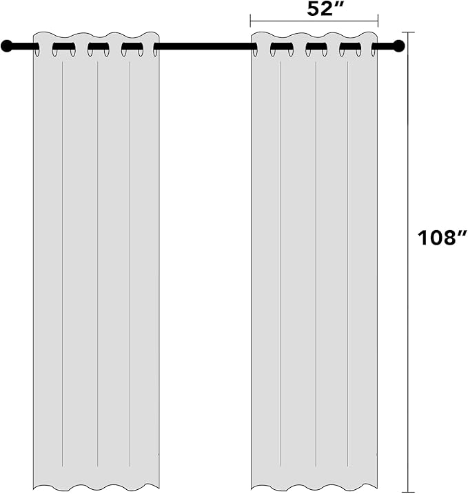 PrinceDeco 100% Blackout Curtains 108 inches Long Linen Blackout Curtains for Bedroom Living Room Black Out Darkening Curtain Thermal Insulated Anti-Rust Grommet Set of 2(52x108 inch,Stone Blue)