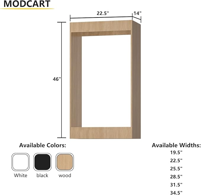 Double Hanging Closet Unit, Modular System Organizer With Storage for Walk In Closets, Clothing Rack Wardrobe for Hanging Clothes, Bedroom, Wood, 22.5"W