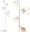 White Floor Lamp, 36W Modern Dimmable Standing Lamp 2700-6500K, 3 Rotatable LED Lights Reading Tall Lamp, Touch & Remote Control Floor Lamps for Living Room Bedroom Office