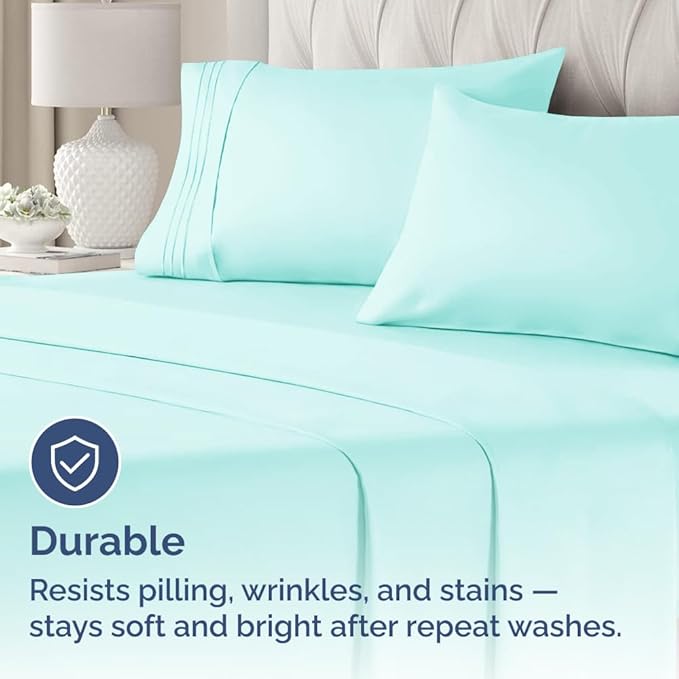 Standard Pillow Cases Set of 2 - Ultra-Soft Hotel Quality Pillowcase Covers - Comfy & Wrinkle Free - Stain & Fade Resistant - Machine Washable Pillow Protectors - 2 Piece Set - Standard Size Spa Blue