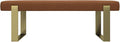 VANT Upholstered Bed Bench - Ribbed Terracotta - Burnished Brass - Contemporary Modern, Bedroom Bench Seat, Hallway, or Entryway