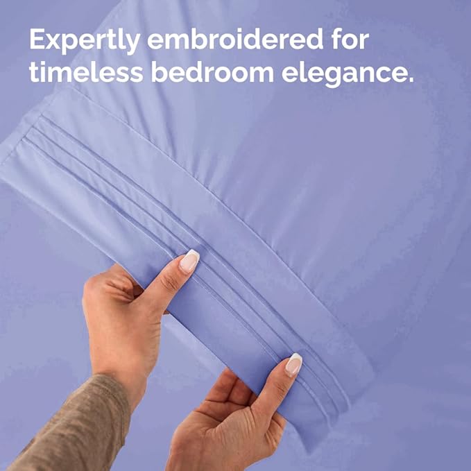 Queen Pillow Cases Set of 4 - Ultra Soft Hotel Quality Pillowcase Covers - Comfy, Cozy & Wrinkle Free - Shrinkage, Stain & Fade Resistant - Machine Washable Pillow Protectors - 4 Piece Set - Lavender